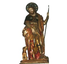 Statua di San Rocco posta all'interno della chiesa di San Domenico - Bitonto (Ba)